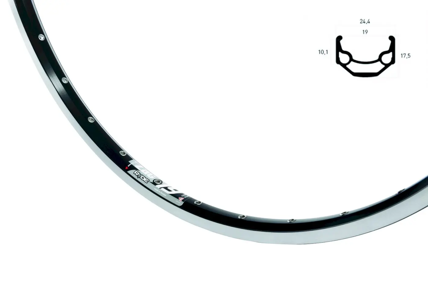 RYDE Hinterrad 28 Zoll Rigida ZAC 19 schwarz 28" Alu Schraubkranz 7/8 fach