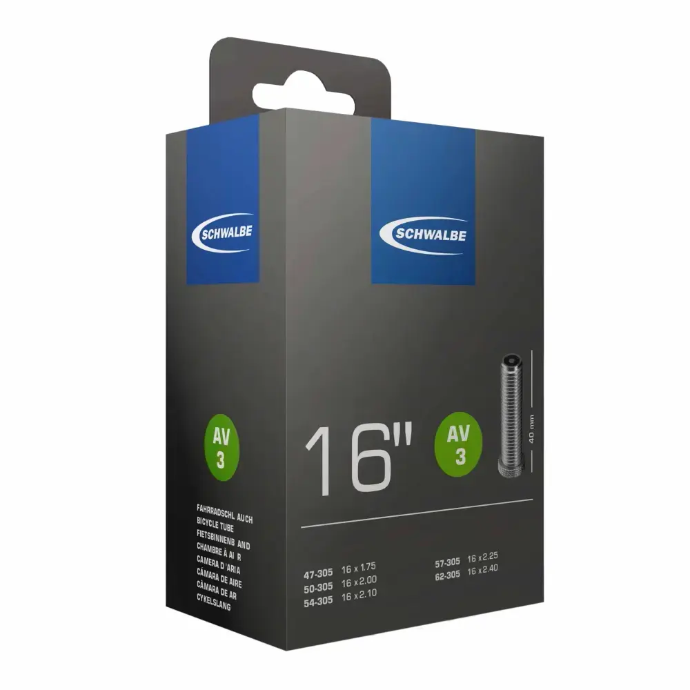 Schwalbe Schlauch 16 Zoll Nr. 3 AV - Autoventil - Schrader Schwalbe Schlauch 16 Zoll Nr. 3 AV - Autoventil - Schrader