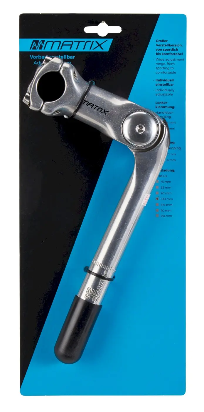 Matrix Alu Vorbau verstellbar ST7 22,2mm silber Matrix Alu Vorbau verstellbar ST7 22,2mm silber