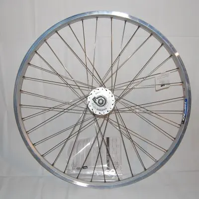 Vorderrad 26 mit Shimano Nabendynamo Hohlkammerfelge silber Vorderrad 26 mit Shimano Nabendynamo Hohlkammerfelge silber