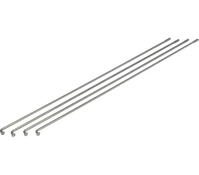 ALPINA Speiche Glatt, 214 mm lang, Ø 2,00 mm, verzinkt , mit Messingnippel, vernickelt