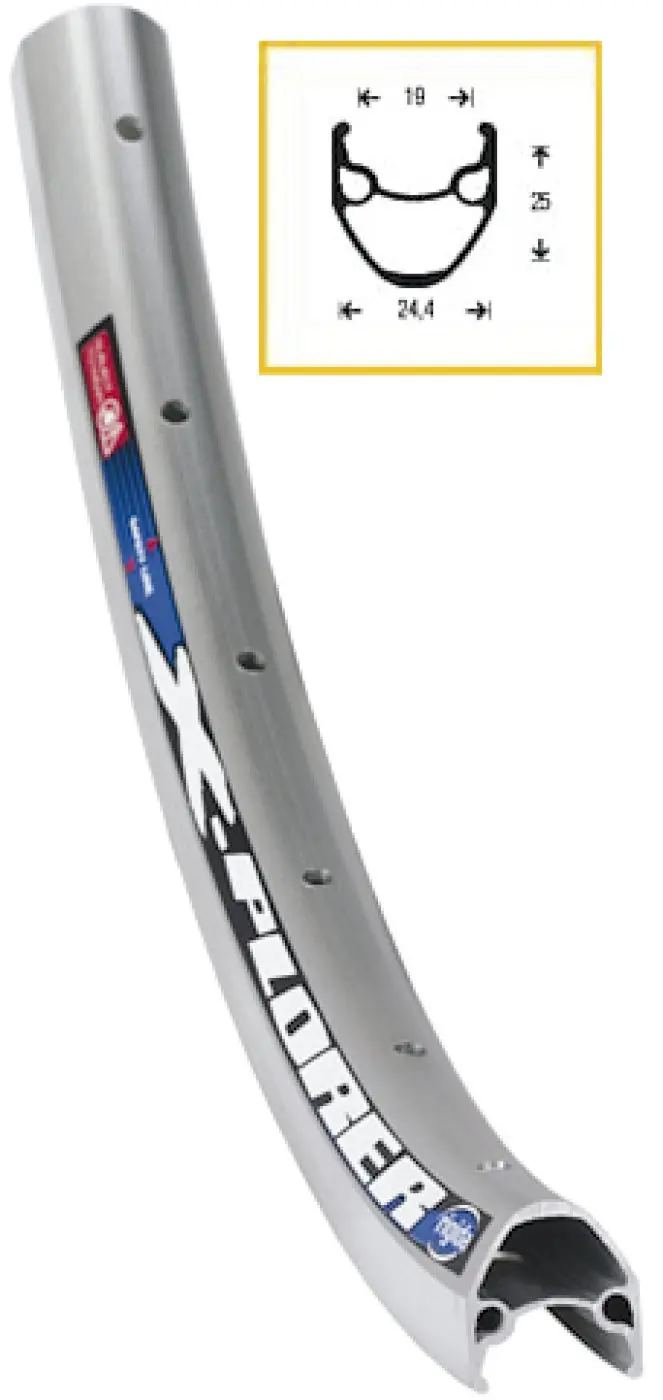 Hinterrad 28 X-Plorer Hohlkammerfelge silber 8/9 Gang