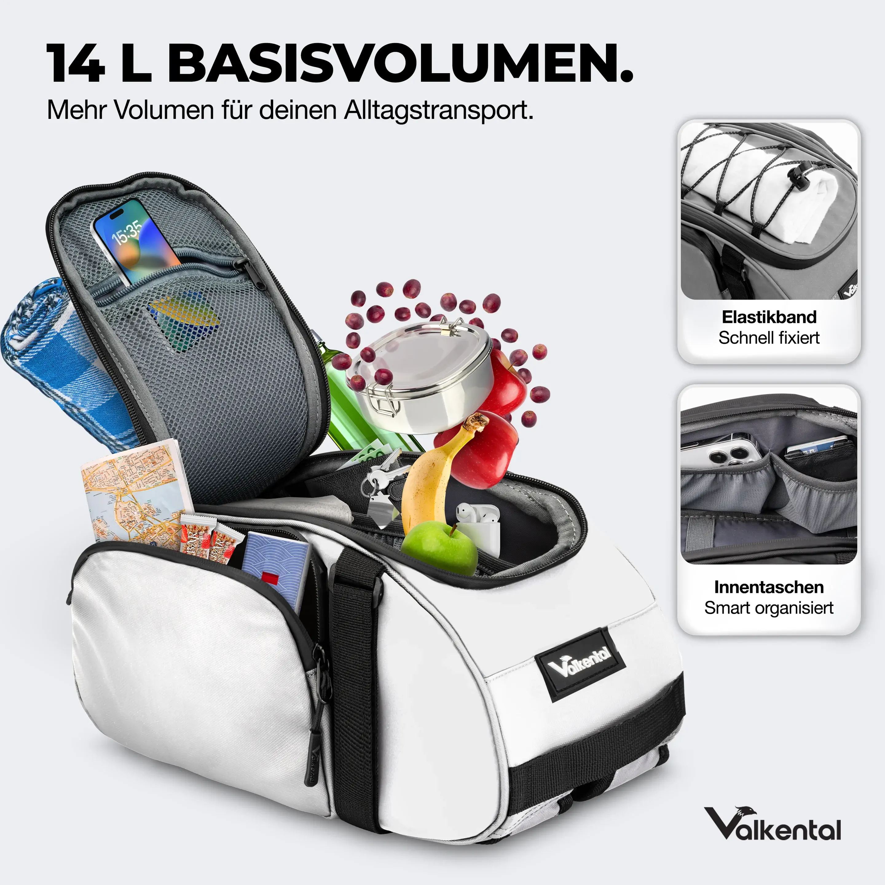 Valkental Trunk Bag 14 Liter reflektierend