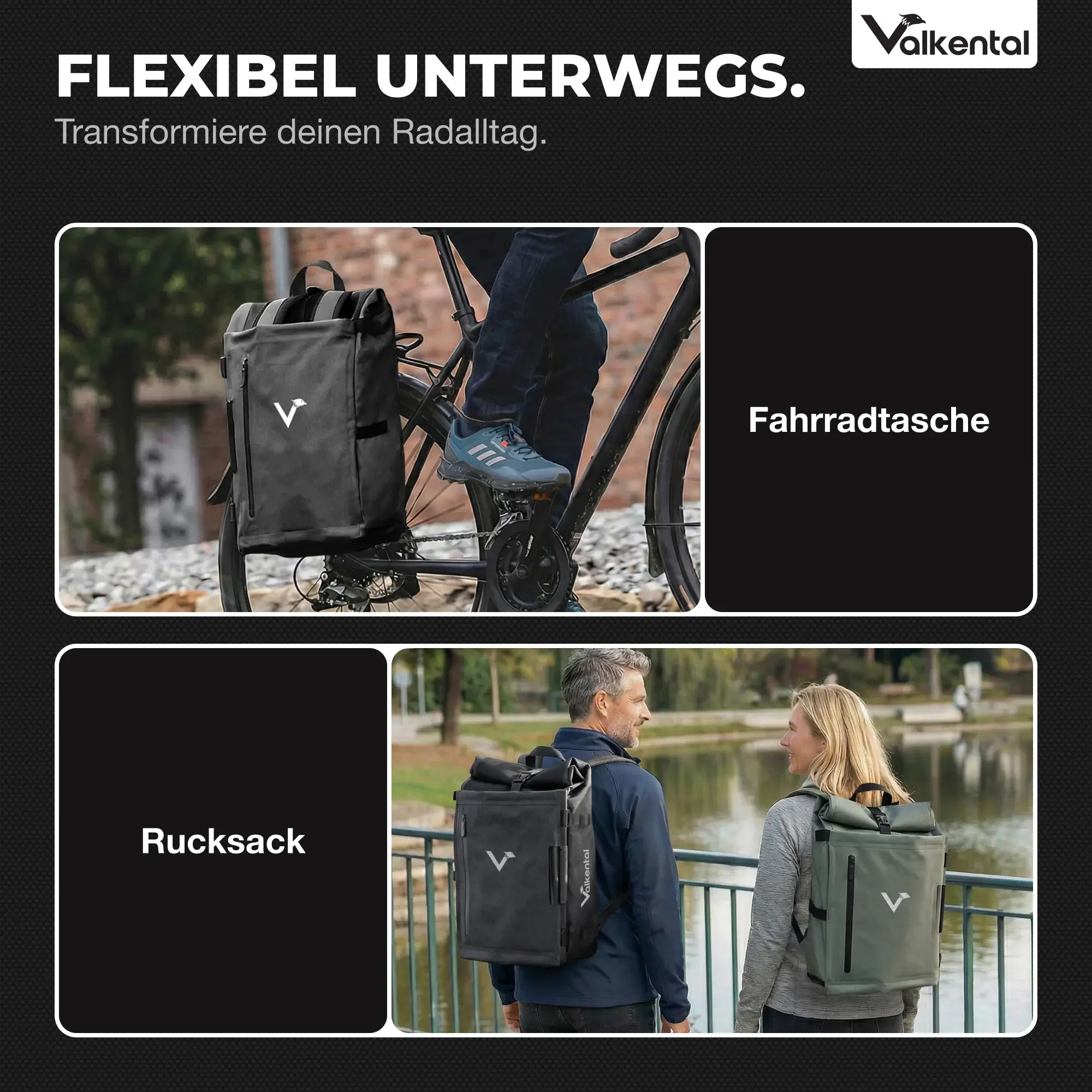 Valkental TrailX schwarz reflektierend Valkental TrailX schwarz reflektierend
