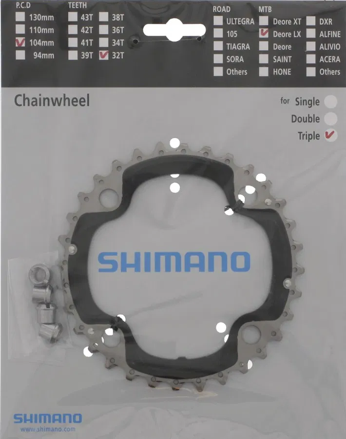 Shimano Deore Kettenblatt 32 Zähne – 104 mm , 4-Loch, 10-fach