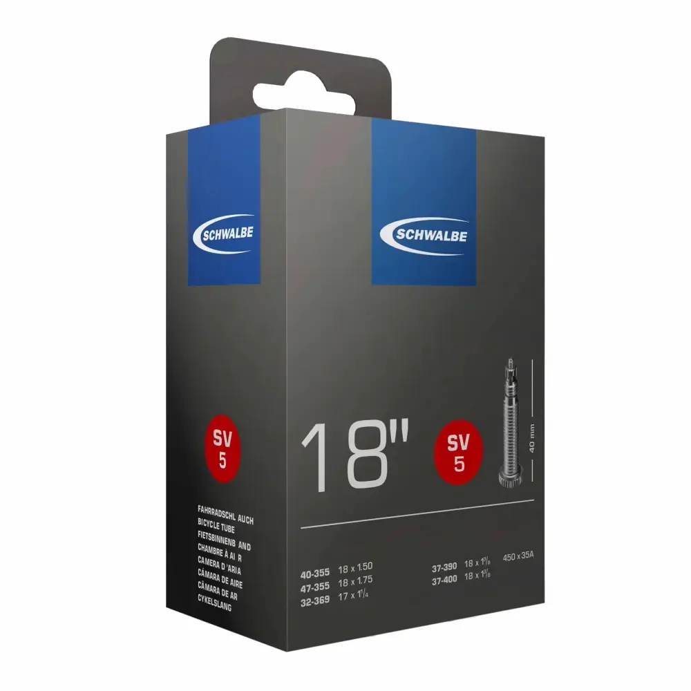 Schwalbe Schlauch 18 Zoll Nr. 5 SV - Sclaverant - Presta Schwalbe Schlauch 18 Zoll Nr. 5 SV - Sclaverant - Presta