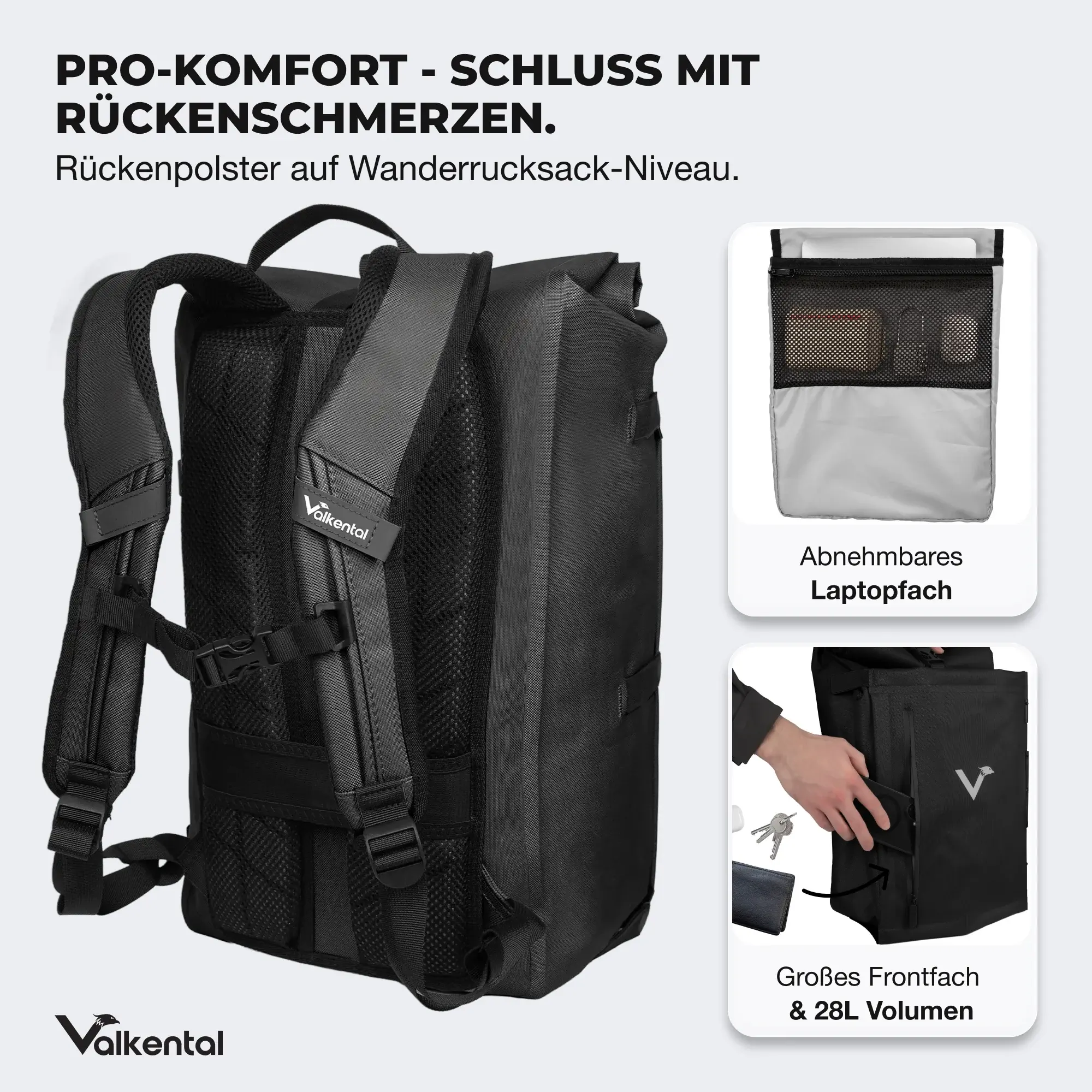 Valkental TrailX – 2in1 Fahrradtasche & Rucksack 28L