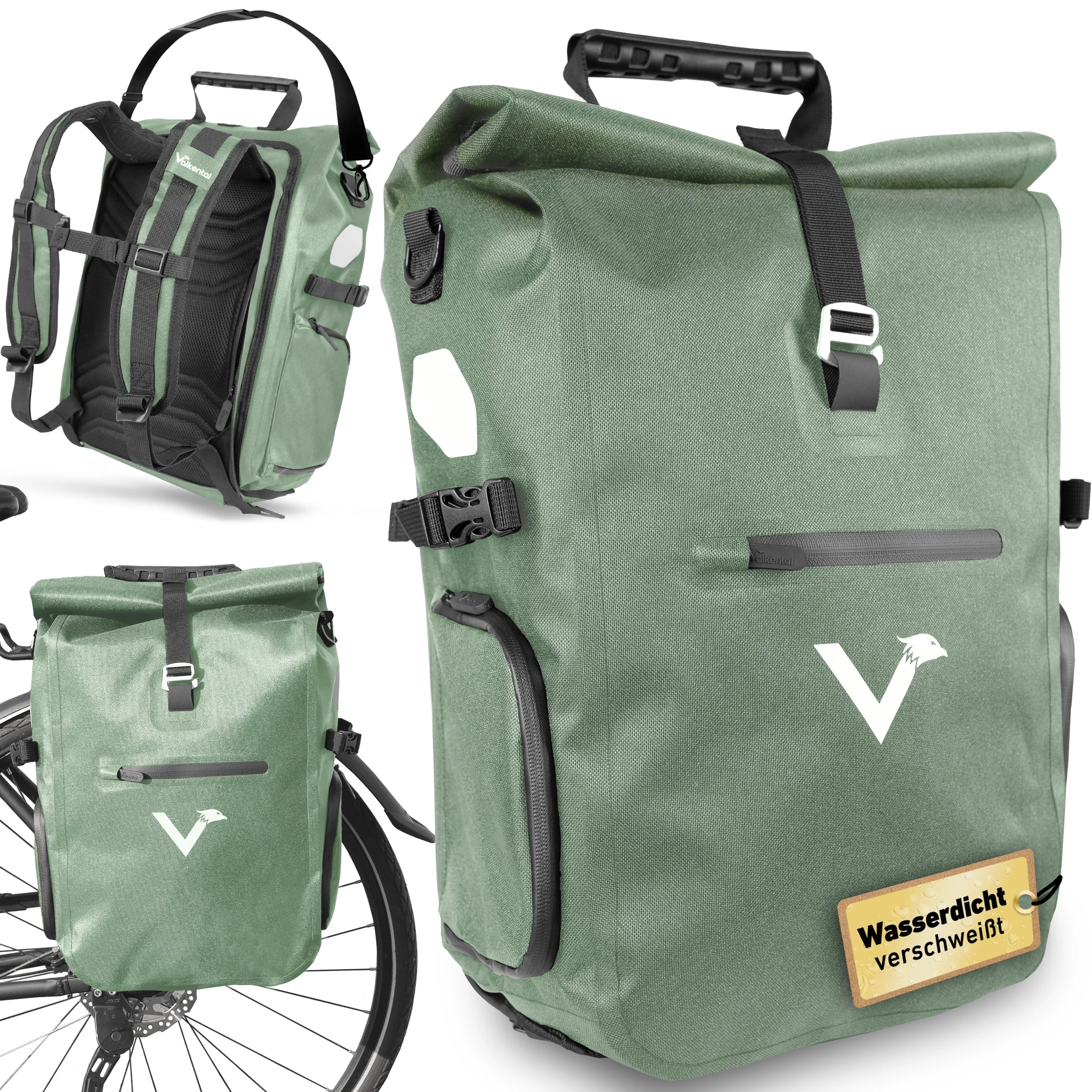 Valkental ValkPro – 3in1 Fahrradtasche & Rucksack 25L