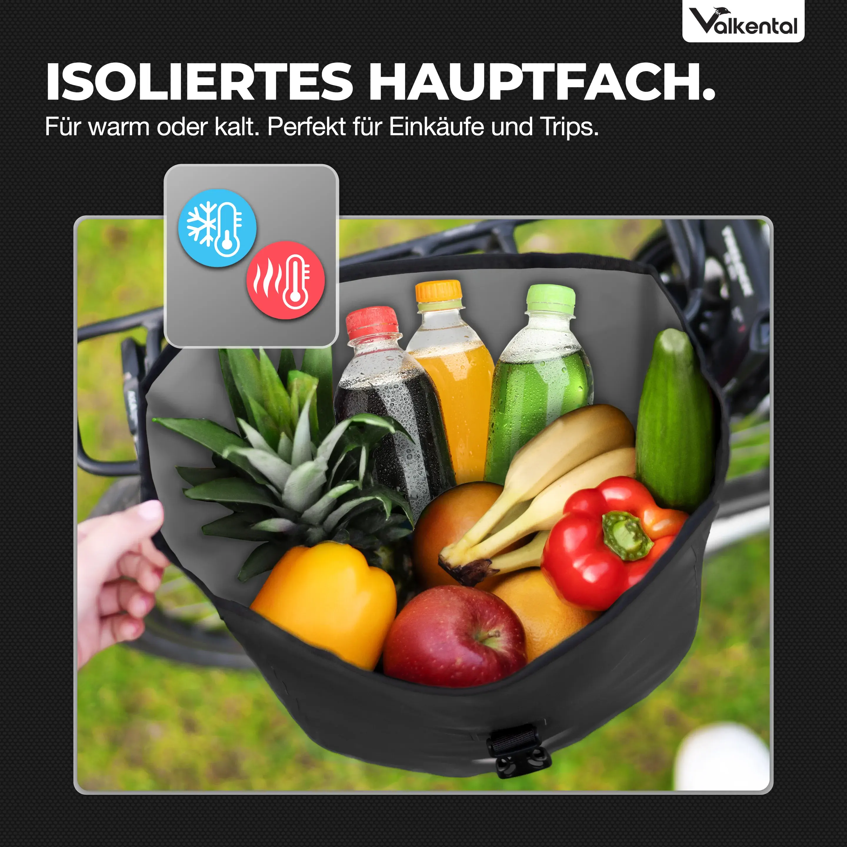 Valkental Bike Bag 20 Liter schwarz mit Kühlfunktion Valkental Bike Bag 28 Liter schwarz mit Kühlfunktion