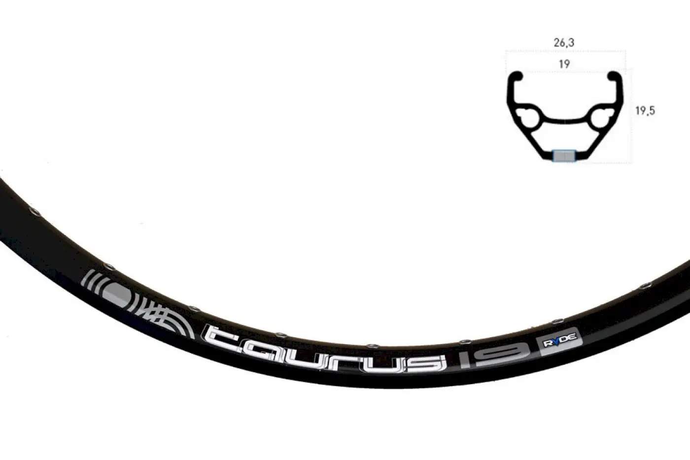 RYDE Hinterrad 26 Zoll Rigida Taurus Disc schwarz Shimano M475 8/9/10 fach Disc schwarz