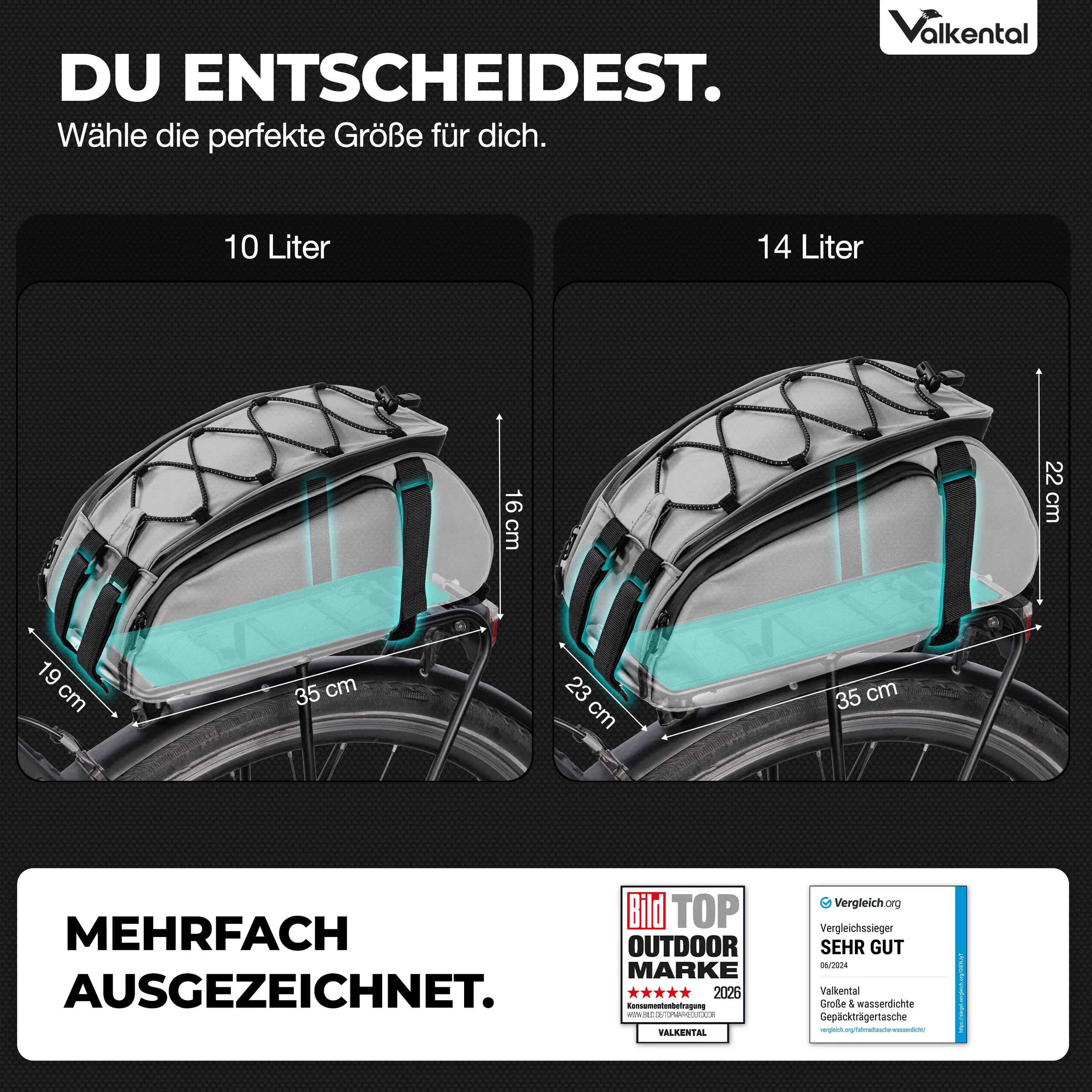 Valkental Trunk Bag 10 Liter reflektierend Valkental Trunk Bag 14 Liter reflektierend