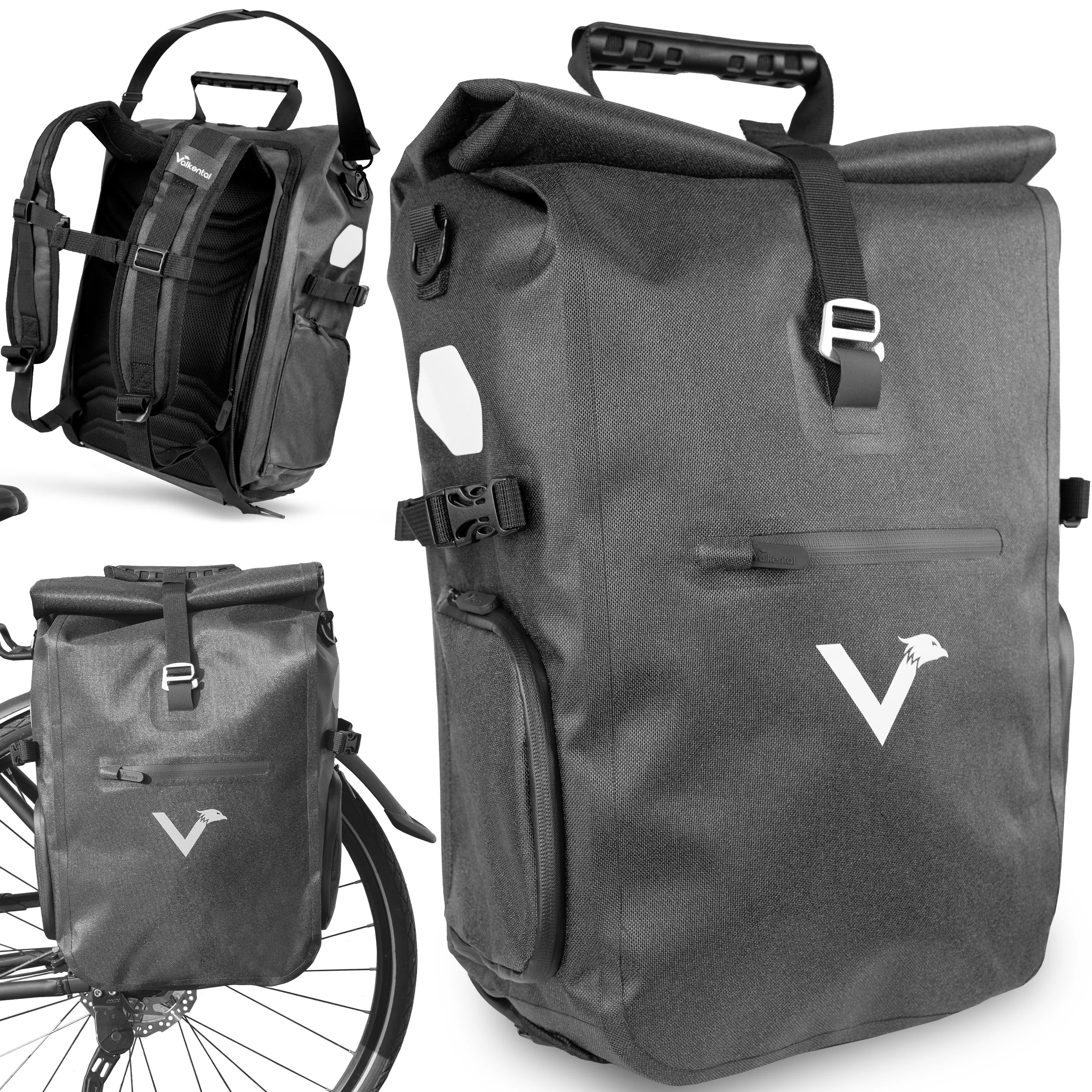 Valkental ValkPro 3in1 Fahrradtasche schwarz