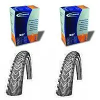 Set Schwalbe Reifen Marathon Plus 37-622 + Schläuche Autoventil AV17