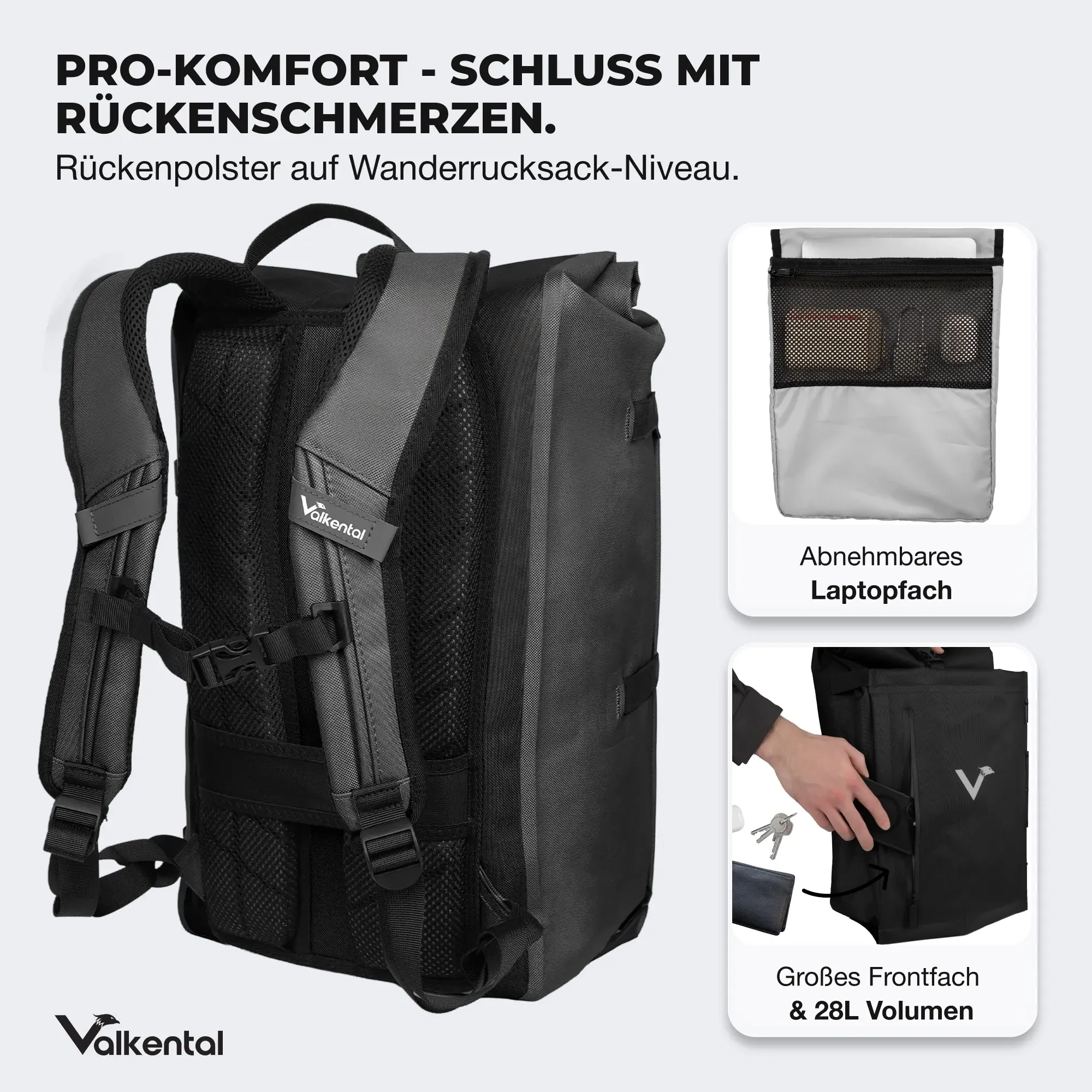 Valkental TrailX schwarz reflektierend Valkental TrailX schwarz reflektierend
