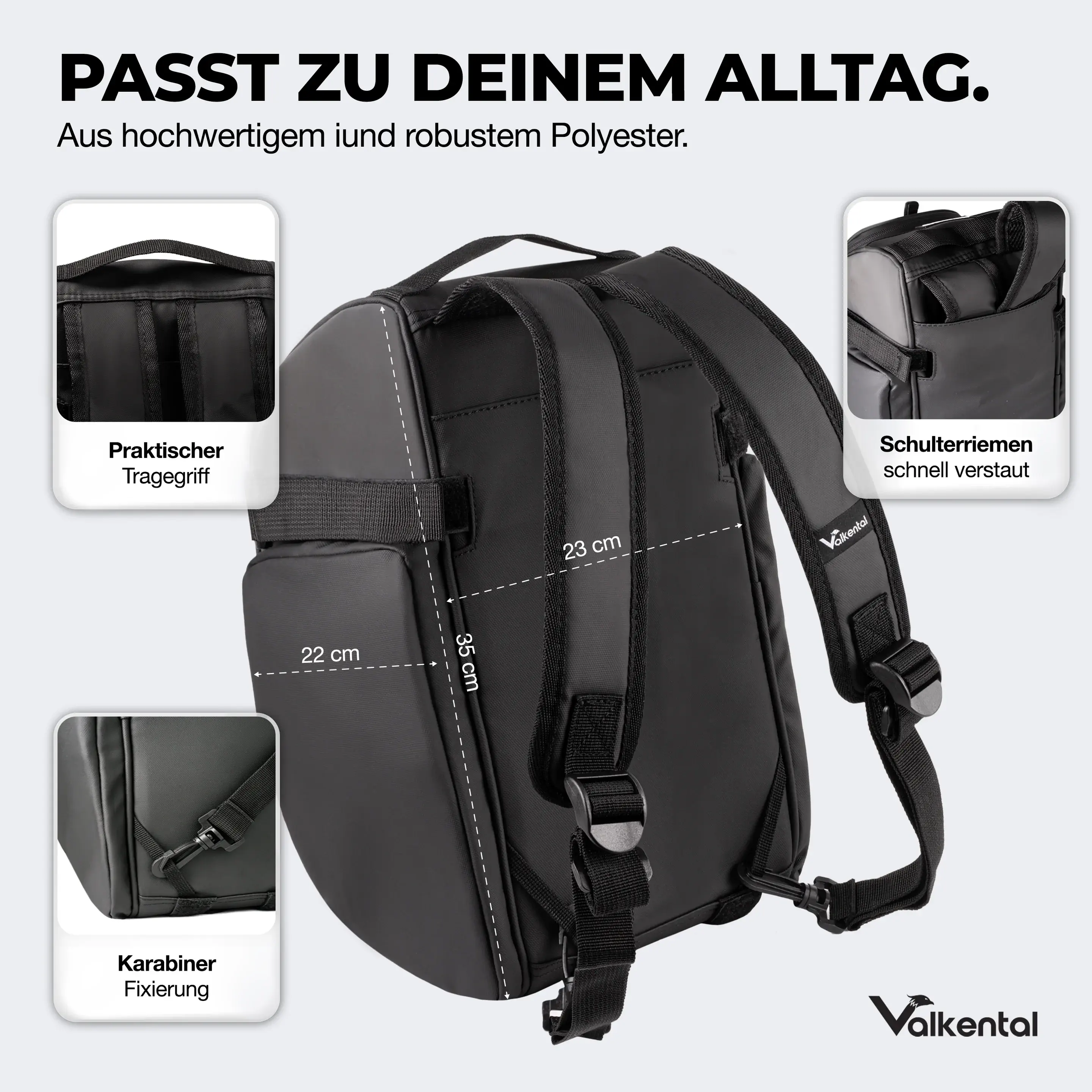 Valkental Trunk Bag – 3in1 Gepäckträgertasche & Rucksack