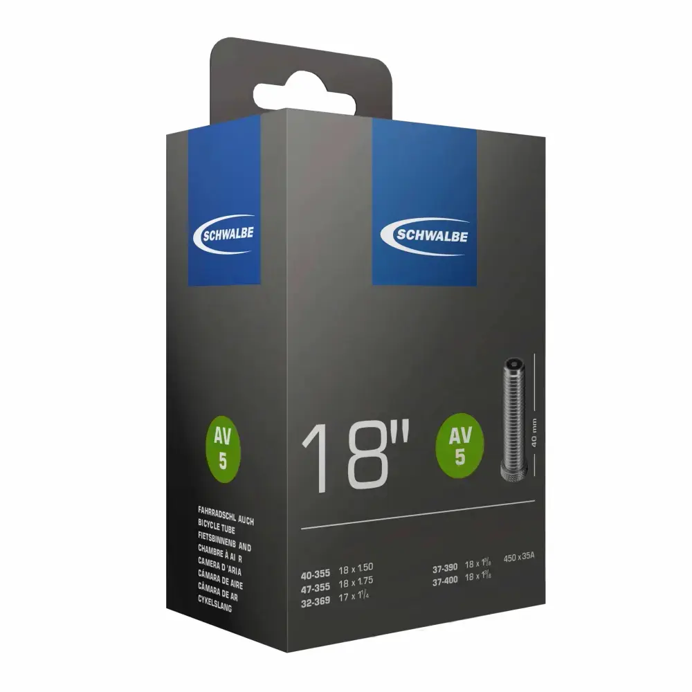 Schwalbe Schlauch 18 Zoll Nr. 5 AV - Autoventil - Schrader Schwalbe Schlauch 18 Zoll Nr. 5 AV - Autoventil - Schrader
